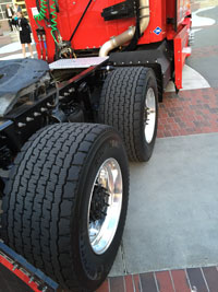 Photo of truck tires.